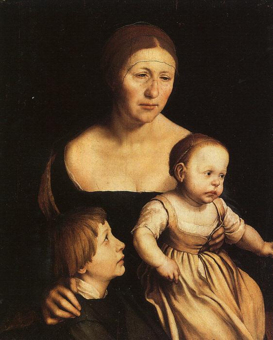 Hans Holbein The Artist's Wife with Katherine and Philip oil painting image
